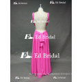 ED Bridal Open Back Fuchsia Changeable Chiffon Long Bridesmaid Dress With Strap